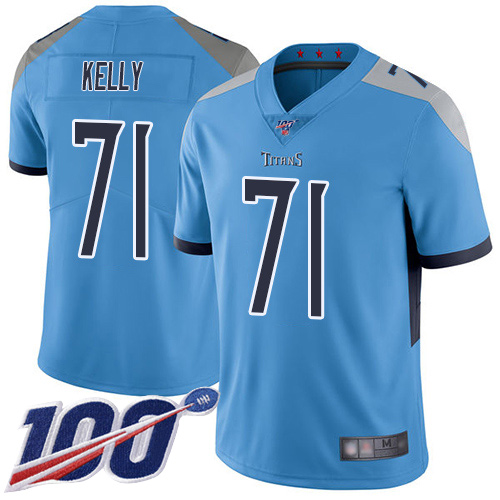 Tennessee Titans Limited Light Blue Men Dennis Kelly Alternate Jersey NFL Football #71 100th Season Vapor Untouchable->women nfl jersey->Women Jersey